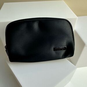 Chanel Cosmetic Bag or Clutch Black Satin Zip Closure